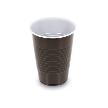 100 Stk. Kaffeebecher Becher braun-weiß 180 ml PP Ø 70 x H 86 mm